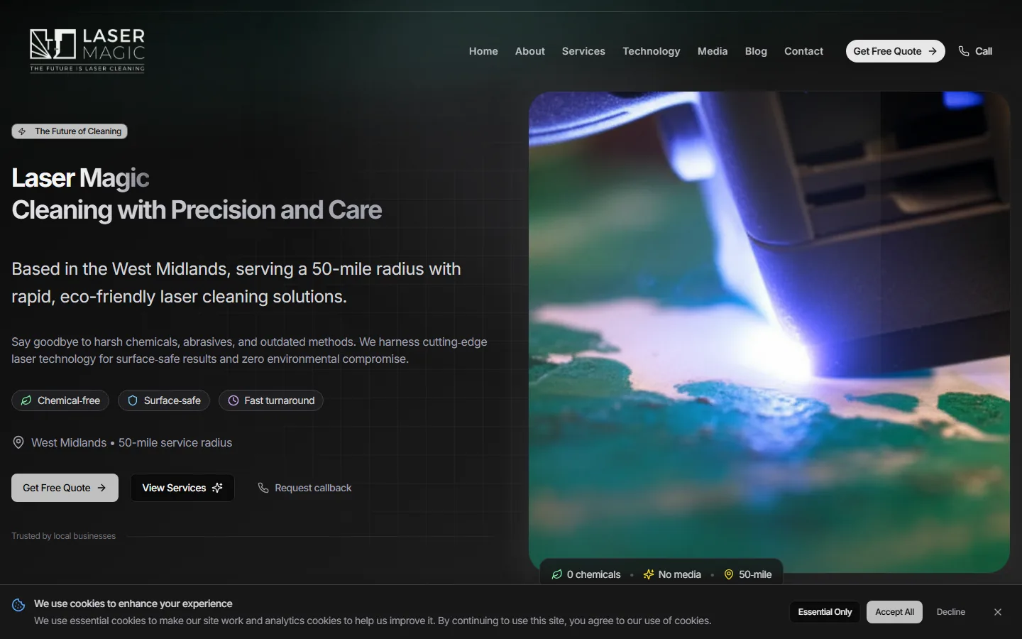 Laser Magic UK interface