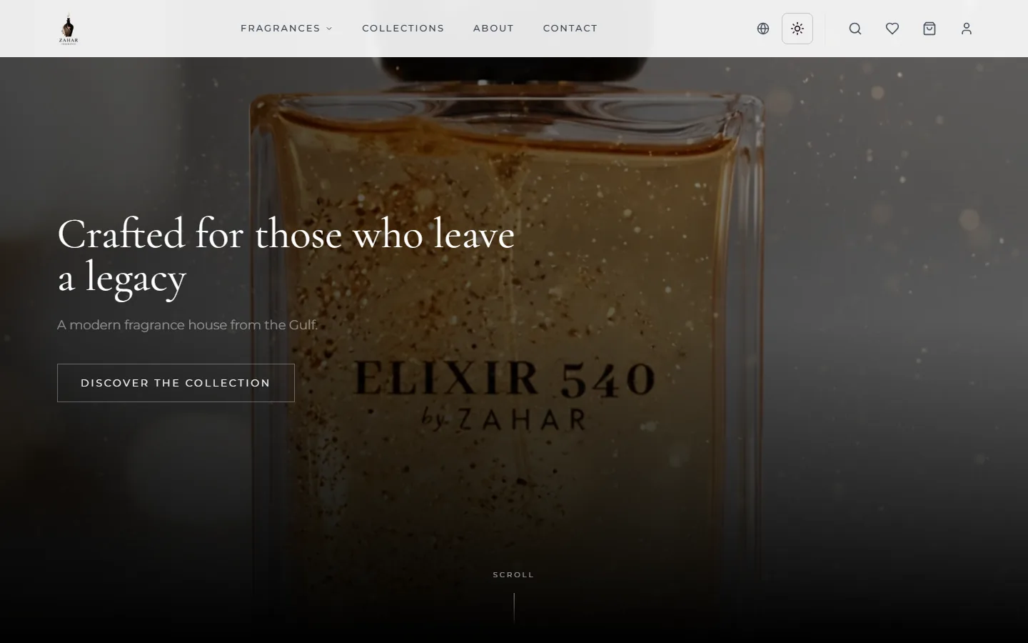 Zahar Fragrance interface